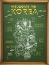 South Korea travel map Royalty Free Stock Photo