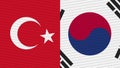 South Korea and Turkey Two Half Flags Together Royalty Free Stock Photo