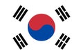 South Korea vector flag. Official flag of South Korea. Seoul