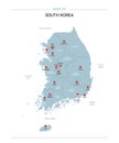 South Korea vector map Royalty Free Stock Photo
