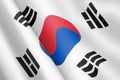 South Korea waving flag 3d illustration wind ripple Royalty Free Stock Photo