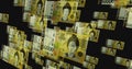 South Korea Won 50000 banknote Ã¢â¬â flying between transparent money