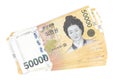 South Korea won currency in 50 000 won value,