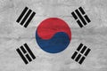 South Korean flag painted on the wall. Royalty Free Stock Photo