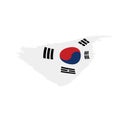 South Korean flag, vector illustration Royalty Free Stock Photo