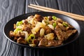 South Korean fried chicken gizzard with jalapeno pepper, onion, Royalty Free Stock Photo