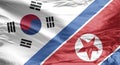 South Korean and North Korean flag. South Korea and North Korea flag