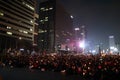 South Korean protesters hold up candles during a rally calling for South Korean President Park Geun-hye to step down in Seoul, Sou