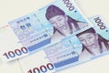 South Korean 1000 Won banknote, asiatic county, South Korea