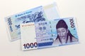 South Korean 1000 Won banknote, asiatic county, South Korea