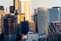 Picturesque view of Seattle from Gas Works Park over South Lake Union. Sunset on Lake . Washington State, USA. Royalty Free Stock Photo