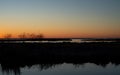 South Louisiana Afterglow Over The Marsh. Royalty Free Stock Photo