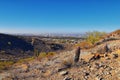 South Mountain Park and Preserve Views from Pima Canyon Hiking Trail, Phoenix, Southern Arizona desert. Royalty Free Stock Photo