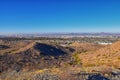 South Mountain Park and Preserve Views from Pima Canyon Hiking Trail, Phoenix, Southern Arizona desert. Royalty Free Stock Photo