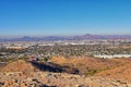 South Mountain Park and Preserve Views from Pima Canyon Hiking Trail, Phoenix, Southern Arizona desert. Royalty Free Stock Photo