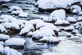 South mountain stream in winter woods Royalty Free Stock Photo