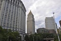 South NYPD Building and US Court House in Lower Manhattan from New York City in United States Royalty Free Stock Photo