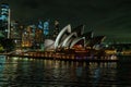 Sydney Opera House from Sydney Harbour at night