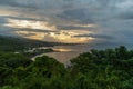 Sunset over Papeete Tahiti from BelvÃ©dÃ¨re du Tahara a