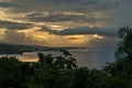 Sunset over Papeete Tahiti from BelvÃ©dÃ¨re du Tahara a