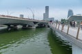 Esplanade Drive Bridge and Jubilee Bridge, Marina Bay, Singapore Royalty Free Stock Photo