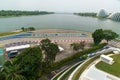 The final corner of of the Marina Bay F1 circuit from the Singapore Flyer
