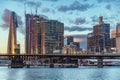 Crown Casino resort and cityscape, Darling Harbour, Sydney at sunset