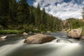 South Platte river winding through Eleven Mile Canyon Royalty Free Stock Photo