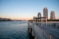 South Point Pier and entrance to Port Miami in Miami Beach, Florida. Royalty Free Stock Photo