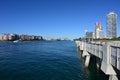 South Point Pier and entrance to Port Miami in Miami Beach, Florida. Royalty Free Stock Photo