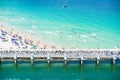 South Pointe Park and Pier at South Beach, Miami Beach. Aerial view. Paradise and tropical coast of Florida, USA Royalty Free Stock Photo