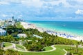 South Pointe Park and Pier at South Beach, Miami Beach. Aerial view. Paradise and tropical coast of Florida, USA Royalty Free Stock Photo