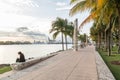 South Pointe Park promenade in Miami Beach, Florida Royalty Free Stock Photo