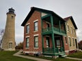 1860 South Port Lighthouse Kenosha Wisconsin Royalty Free Stock Photo