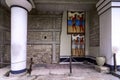 The South Propylaeum at the archaeological site of Knossos with the two frescoes