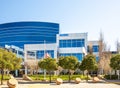 South San Francisco, CA, USA - February 24, 2021: Close up of Amgen corporate office, an biopharmaceutical company headquartered