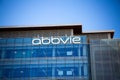 South San Francisco, CA, USA - February 24, 2021: Closeup of AbbVie building corporate office, an American biopharmaceutical