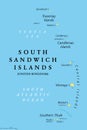 South Sandwich Islands, political map, Island group in South Atlantic