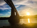 Train Bridge Across South Saskatchewan River in Saskatoon