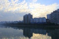 South shore of yundang lake at sunrise