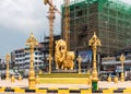 South side of Golden Lions roundabout and construction site, Sihanoukville Cambodia