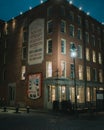 The South Street Seaport Museum at night, Manhattan, New York