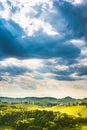 South styria vineyards landscape, near Gamlitz, Austria, Eckberg, Europe. Grape hills view from wine road in spring Royalty Free Stock Photo