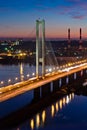 South subway bridge in evening. Kiev, Ukraine Royalty Free Stock Photo