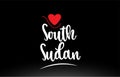 South Sudan country text typography logo icon design on black background