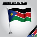 SOUTH SUDAN flag National flag of SOUTH SUDAN on a pole