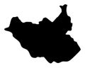 South Sudan map silhouette vector illustration