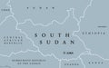 South Sudan political map