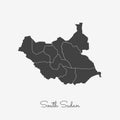South Sudan region map: grey outline on white.