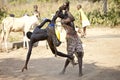 South Sudanese wrestlers Royalty Free Stock Photo